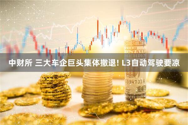 中财所 三大车企巨头集体撤退! L3自动驾驶要凉